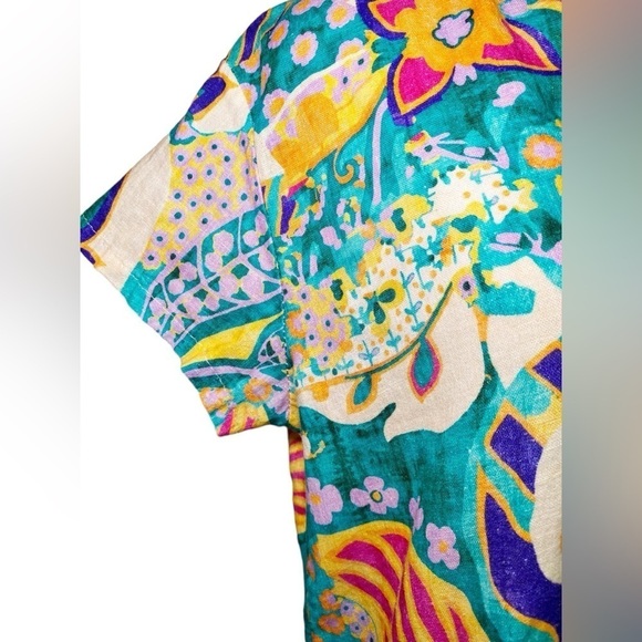 Vasna Multicolored Midi Flutter Sleeve Collar Sundress - Picture 5 of 16